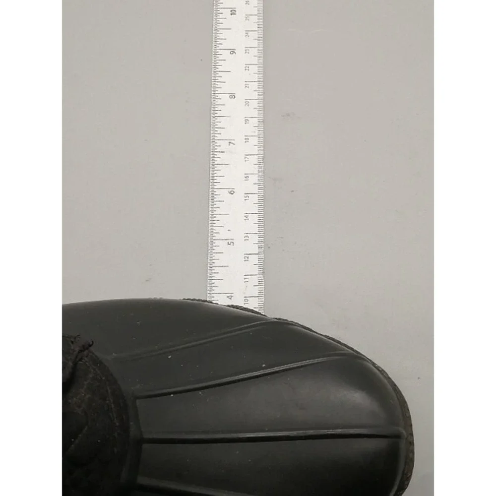 Sperry Boots Womens Black 7 Waterproof Ankle Duck Shoe Rubber Zip Fleece Lined